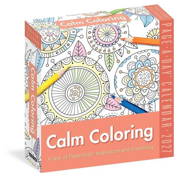Calm Colouring Desk Calendar 2027, Desk Calendars, Day To View, Lifestyle, Gift