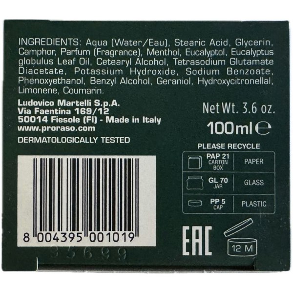 Proraso Refreshing Set - Pre-shave, Shaving Cream, After Shave + Tin