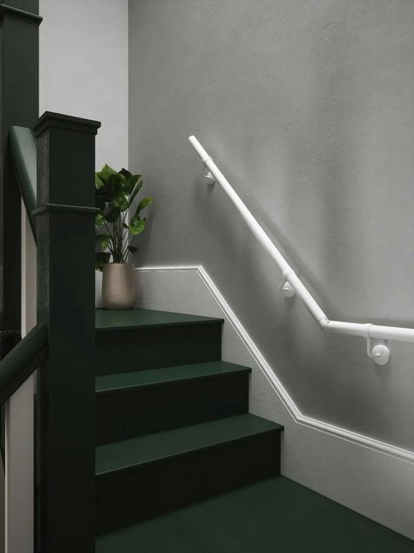 Handrails Direct Edstone Matt White Quarter Landing Handrail