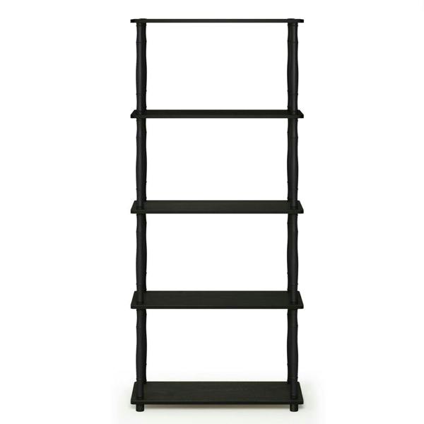 WALPLUS Turn-N-Tube 5-Tier Multipurpose Shelf Display Rack with Classic Tubes, Espresso/Black perfect for organized storage and display
