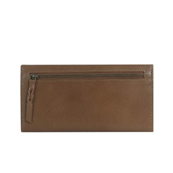 Assots London 'PRESTON' Tan Trifold Vegetable Tanned Real Leather Purse
