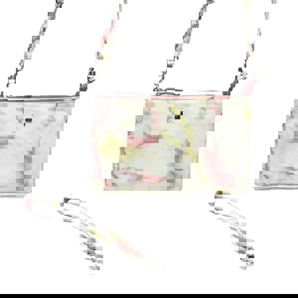 Assots London 'TODD' Yellow & Red Tie Dye Real Leather Crossbody Wristlet Bag