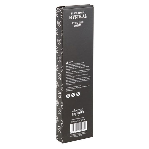 Serano Set of 3 Black Magic Mystical Taper Candles