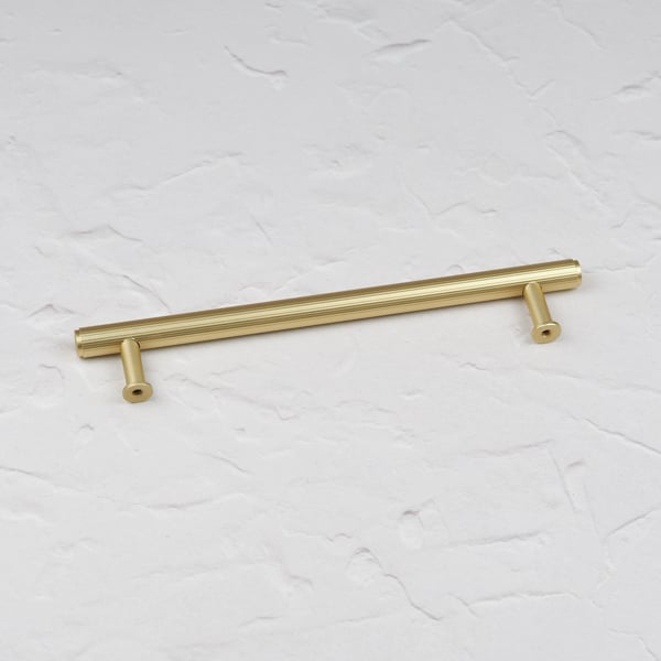 Handle & Home Brushed Brass Fluted Detailing Handles and Coordinating Knob