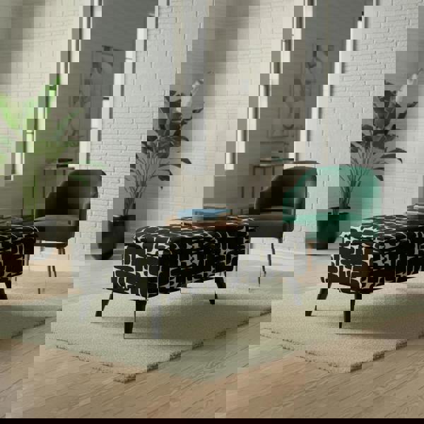 Patterned Fabric Ottoman Storage Bench – Multi - Purpose Footstool & Seat with Hidden Storage - ISTOOLS