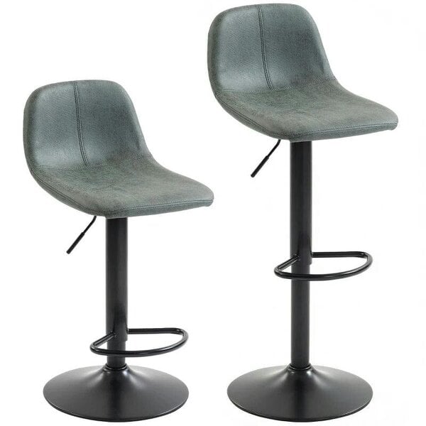 Bar Stools Set of 2, Modern Swivel Barstools with Footrest for Kitchen Island and Dining Room, Green
