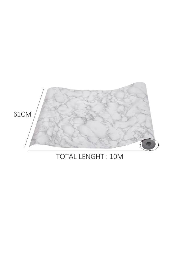 10M x 61Cm Self-adhesive Marble Wallpaper Roll Peelable Wallpaper for Livingroom