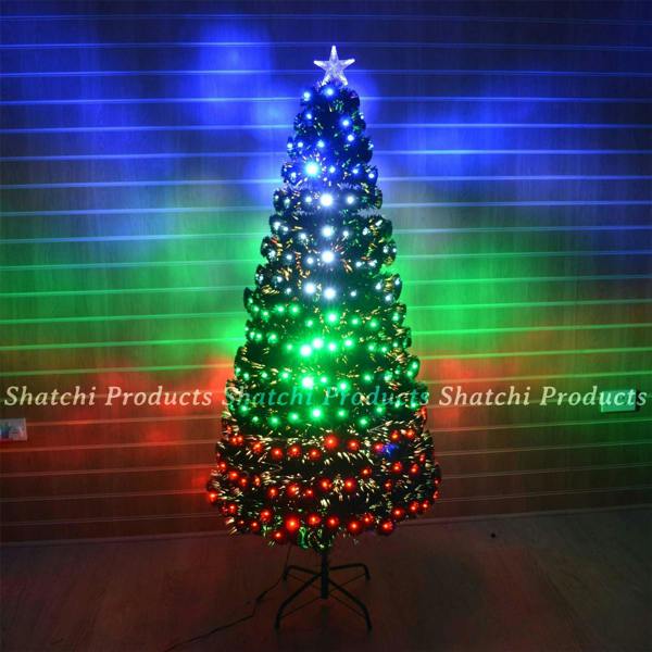 5ft LED Fibre Optic Christmas Tree, Multi Colour Changing with Effects, Green PVC image 6