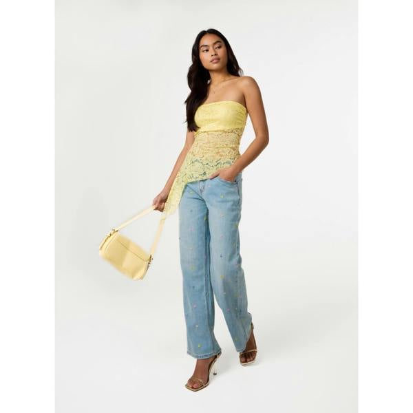 Pink Vanilla Floral Lace Bandeau Top