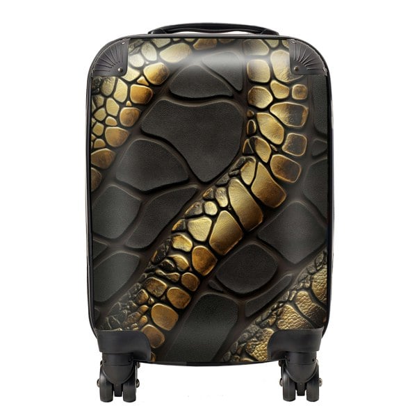 Warren Reed Snakeskin Print Effect Suitcase