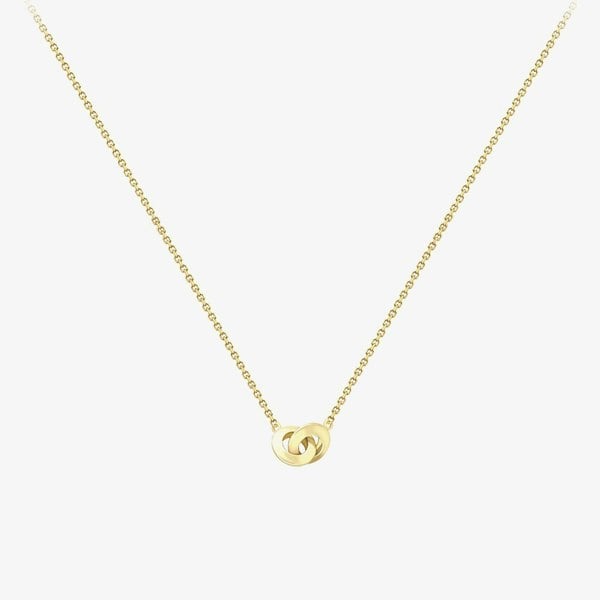 T. H. Baker 9ct Yellow Gold Double Circle Link Necklace 111125147265