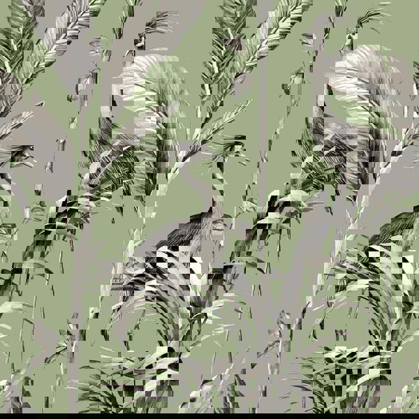 World Of Wallpaper Azzurra Leaf Wallpaper - Sage Green/Grey