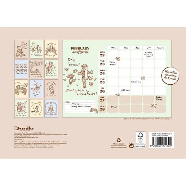 Disney, Winnie The Pooh A4 Family Organiser 2027, Family Planners, Week To View, Entertainment, Gift