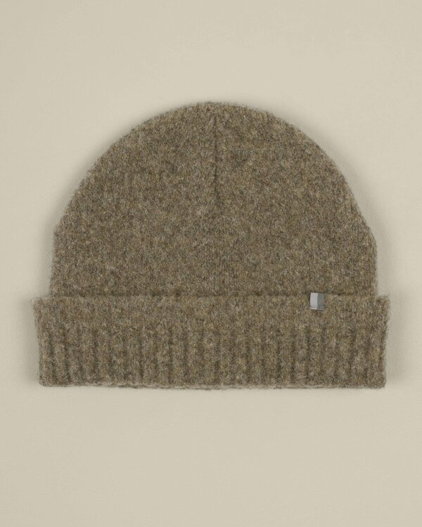 Larsson & Co Folke – Stone Panel Knit Beanie & Scarf Set