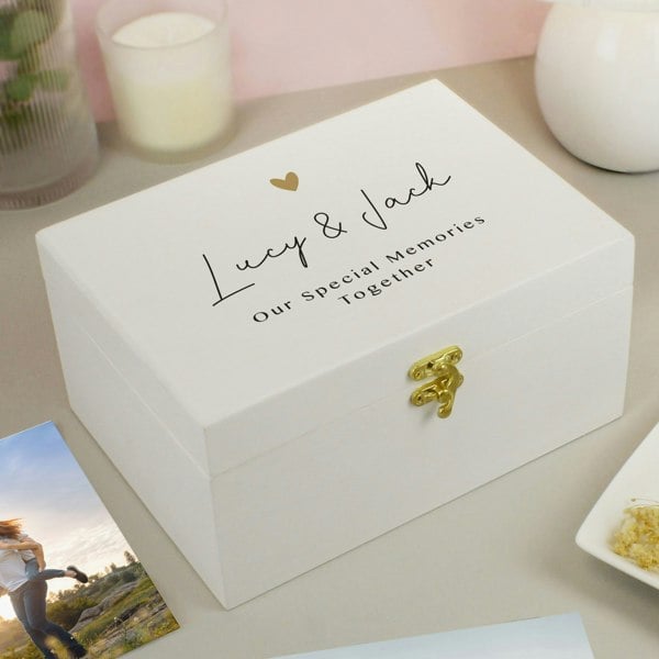 Personalised Memento Company Personalised Gold Heart Small Memory Box