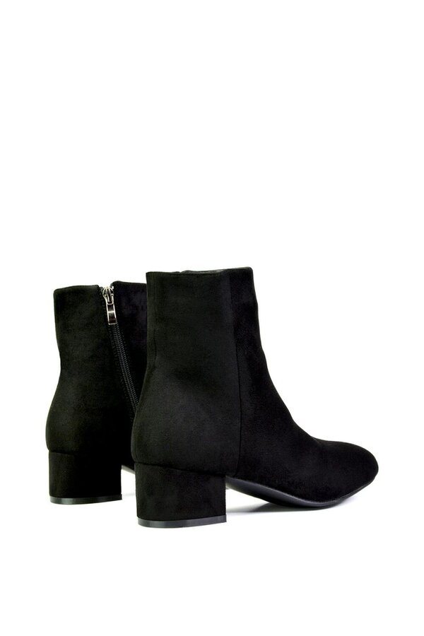 XY LONDON Mid Block Heel Ankle Boots With Inside Zip