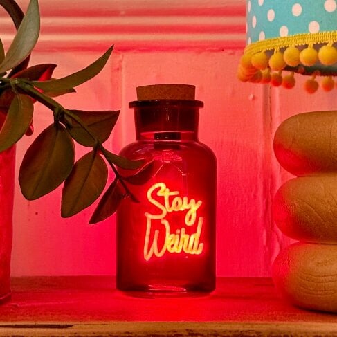 Love Frankie Stay Weird Message In A Bottle - LED Rechargeable Light