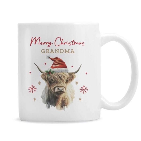 Personalised Memento Company Personalised Highland Cow Christmas Mug