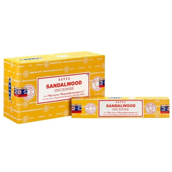 Serano Set of 12 Packets of Sandalwood Incense Sticks by Satya