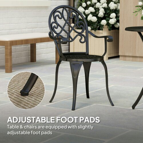 Wyld Haus Ninette Aluminium Black 3 Piece Garden Bistro Set