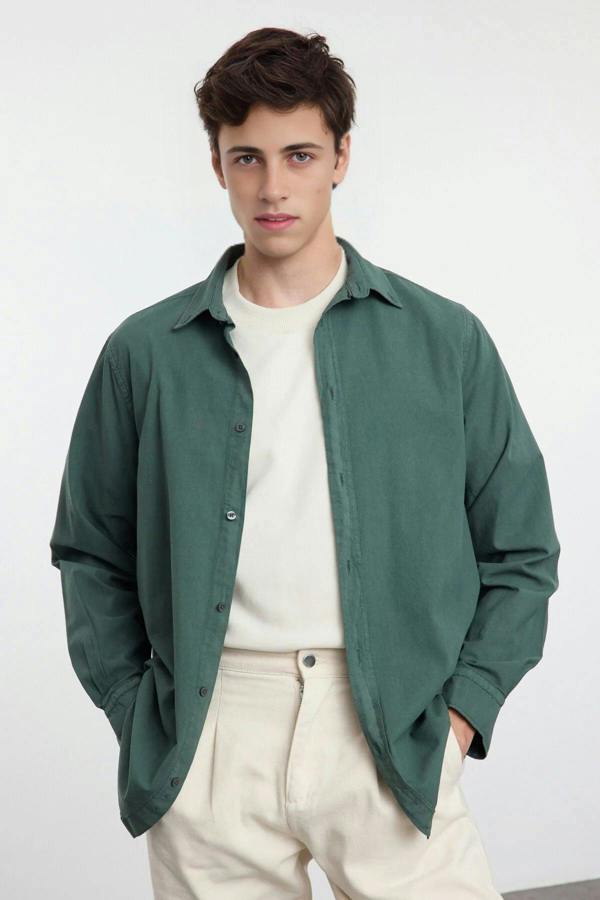 WOVCOR 100% Cotton Linen Look Men’s Shirt