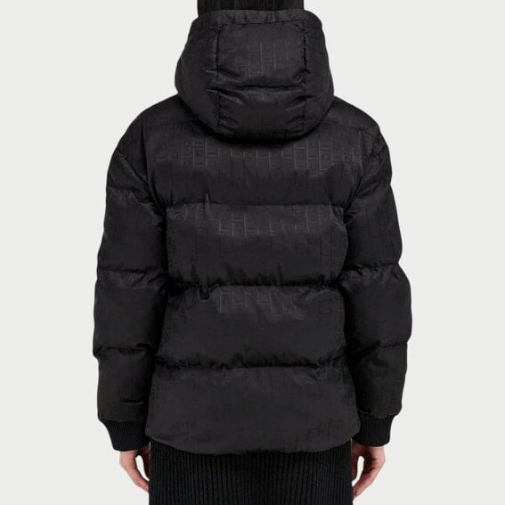 Fendi Monogram Jacquard Padded Jacket Black