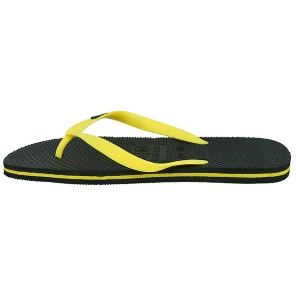 Philipp Plein Brand Logo Flip Flops - Black & Yellow