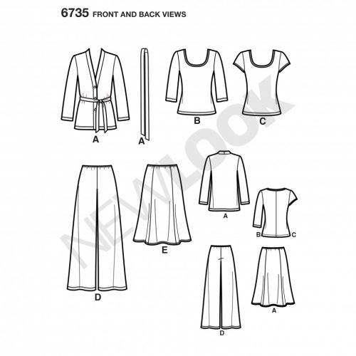 New Look Sewing Pattern 6735, Jackets, Trousers, Skirts, Tops for Women, 10-12-14-16-18-20-22 - Easy