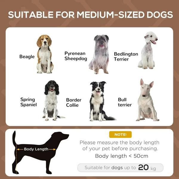 Brown elevated dog bed cot with breathable mesh and removable canopy for medium dogs