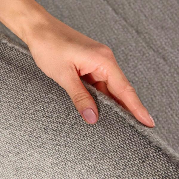 Wool Rug Clarissa Beige Grey Abstract design rug, high-low textured pile, easy to clean. 