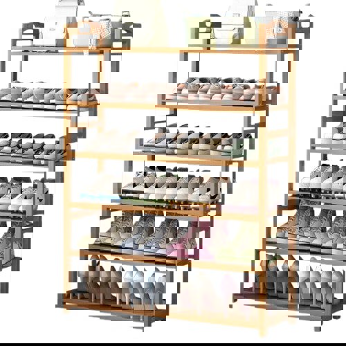 Modcraft 6-Tier Tall Wooden Shoe Rack – Home Storage for Footwear