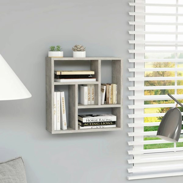 Berkfield Wall Shelf Concrete Grey 45.1x16x45.1 cm Engineered Wood