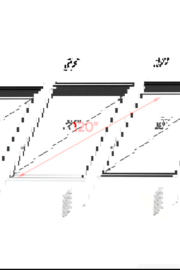 Living and Home 120" Black Crossbar Electric Motorized Projector Screen with Remote