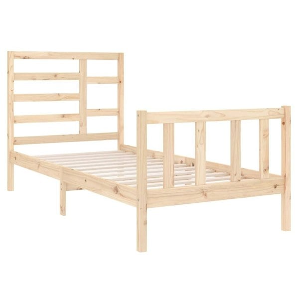 Berkfield Bed Frame Solid Wood 75x190 cm Small Single