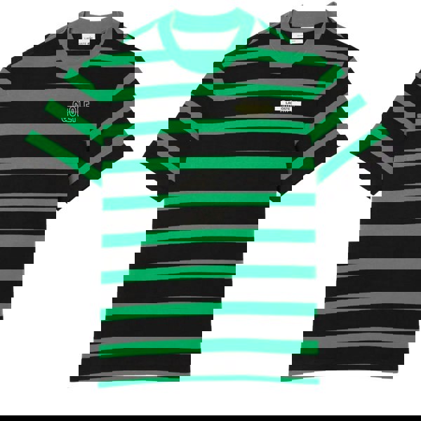 Lacoste Mens Striped Cotton 3D T-Shirt - Green/Black