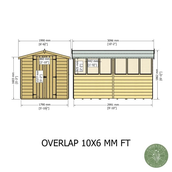 Shire Overlap Double Door 10x6 Storage Shed