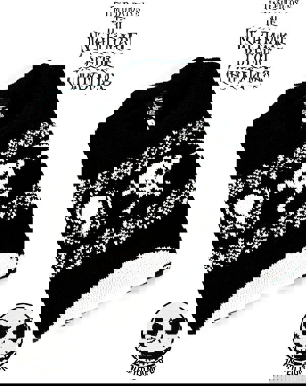 Disney The Nightmare Before Christmas Unisex Black Jack Skellington Christmas Jumper