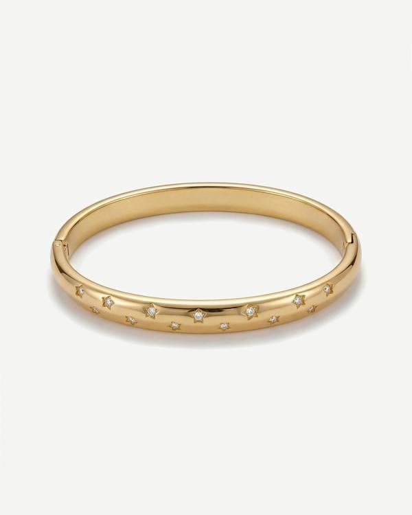 Elk & Bloom Chunky Gemstone Starlight 14K Gold Bangle