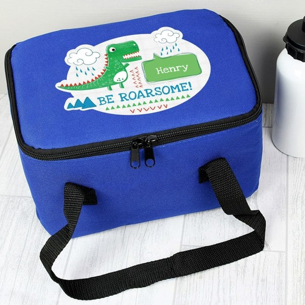 Personalised Memento Company Personalised 'Be Roarsome' Dinosaur Lunch Bag