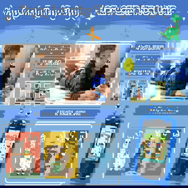 deAO Toys Kids Smart Phone Toy with 22 Educational Apps Multi-Function Learning Device with Camera, Music, Games, and 15 Customizable Wallpapers