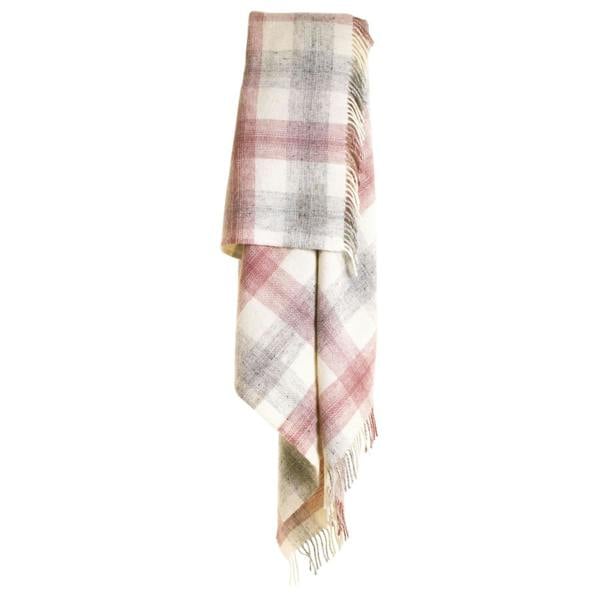 Lifestyle Meadow Check Throw - 150x183cms - Dusky Pink