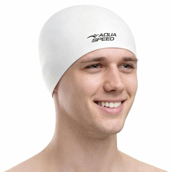 Aqua Speed Unisex Adult Soft Latex Swimming Cap | Comfortable Elastic Flexible Cap