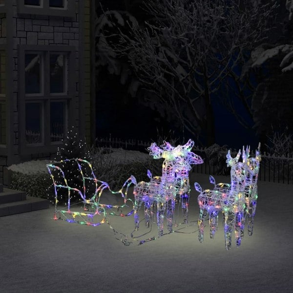 Berkfield Reindeers & Sleigh Christmas Decoration 280x28x55 cm Acrylic