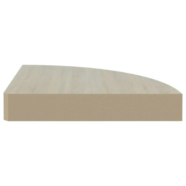 Berkfield Wall Corner Shelves 4 pcs Oak and White 35x35x3.8 cm MDF