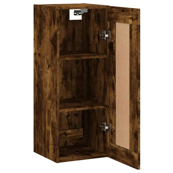 Berkfield Wall Mounted Cabinet Smoked Oak 34.5x34x90 cm Engineered Wood