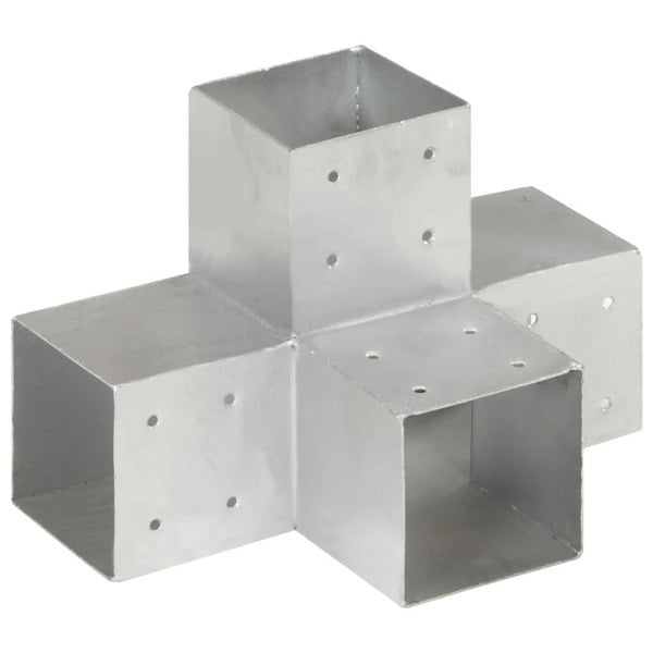 Berkfield Post Connector X Shape Galvanised Metal 101x101 mm