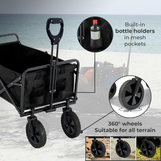 Neo Foldable Collapsible Garden Festival Cart - Black