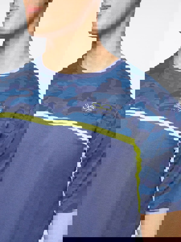 Crosshatch Brightling Camo T-Shirt Denim Blue