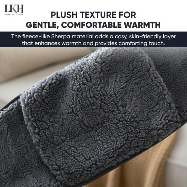 LKH HOME COLLECTION Wearable Hot Water Bottle with Cover UK - 1Litre Wrap Around Hot Water Bottles with Adjustable Belt, Luxurious Sherpa
