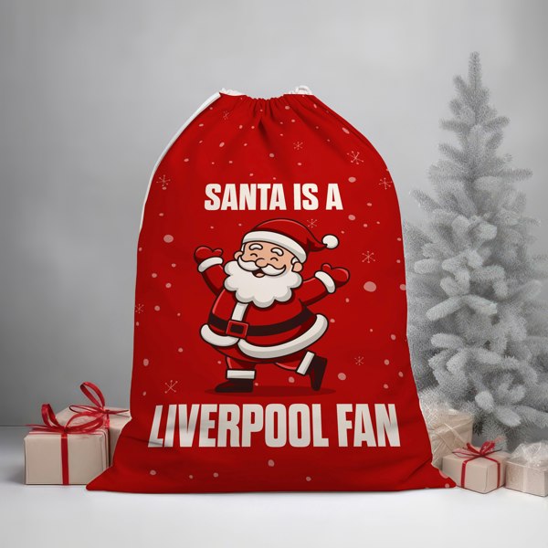BritishmadeGifts Santa is a Liverpool Fan - Football Fan Santa Sack